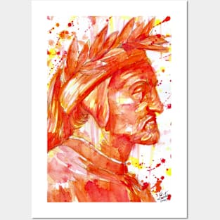 DANTE ALIGHIERI - after RAPHAEL - watercolor portrait Posters and Art